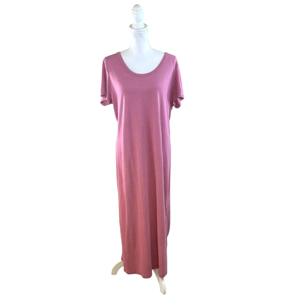 Old Navy Pink Linen Blend Scoop Neck Maxi Dress - Size XL - EUC - Picture 1 of 9